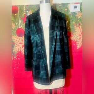 Plaid Women's Jacket - Black and Green